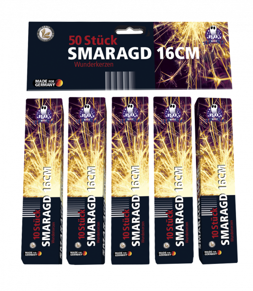 Smaragd-Wunderkerzen 16cm, 50er-Set